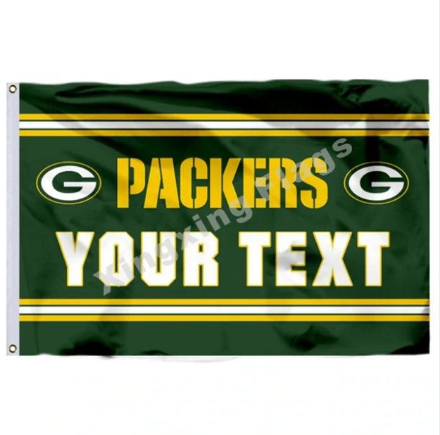 Green Bay Packers Custom Your Text Flag 3x5ft Polyester NFL1 Team Banner Flying Size No.4 90*150cm