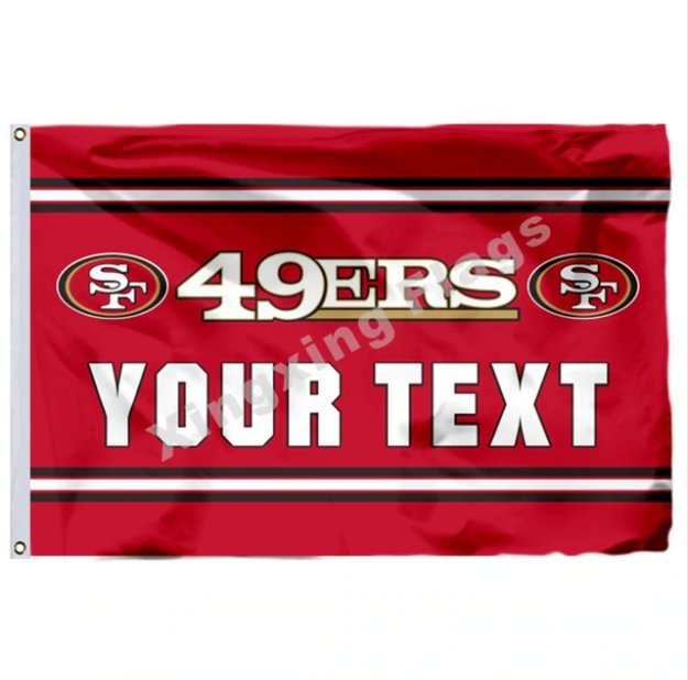 San Francisco 49ers Custom Your Text Flag 3x5ft Polyester NFL1 Team ...