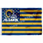 Los Angeles Rams Flag with Star and Stripe 3FTx5FT Banner 100D Polyester Flag