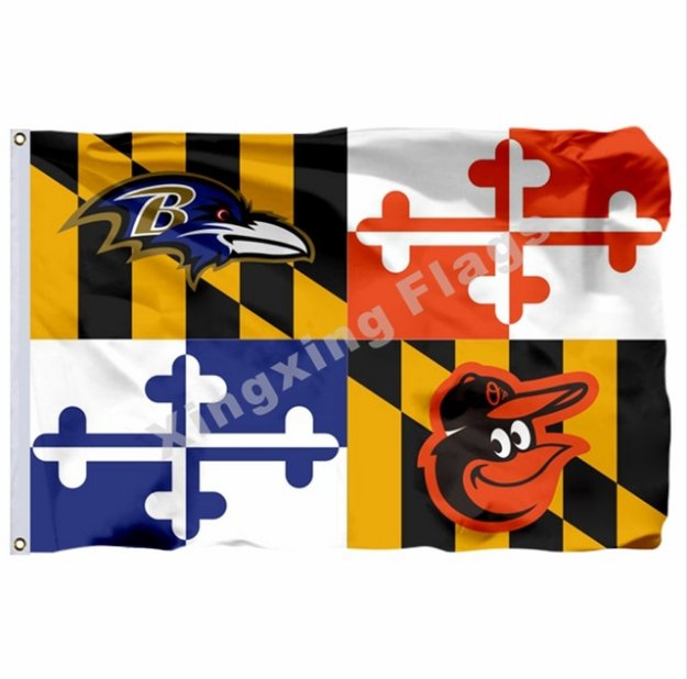 Baltimore Ravens Baltimore Orioles Maryland Flag 3x5ft Polyester NFL Banner Flying Size 144x96cm
