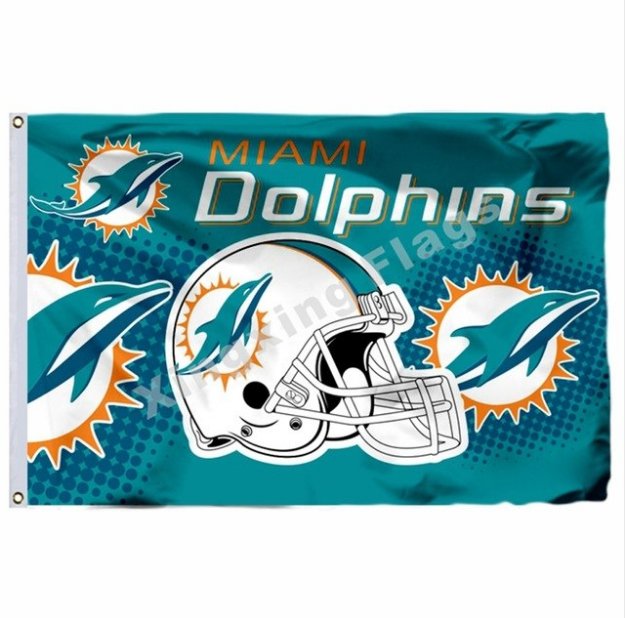 Miami Dolphins New Wordmark Flag 3x5ft Polyester NFL1 Banner Size No.4 90*150cm Custom Flag