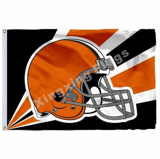 Cleveland Browns Helmet Lighting Flag 3x5ft Polyester NFL Banner Size No.4 90*150cm Custom flag