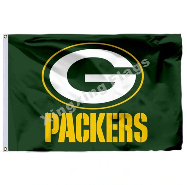 Green Bay Packers Wordmark Flag 3x5ft Polyester NFL1 Team Banner Flying Size No.4 90*150cm
