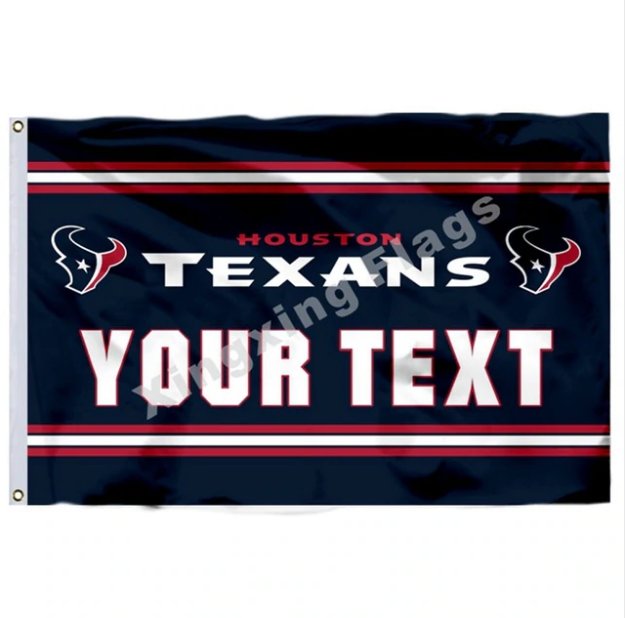 Houston Texans Custom Your Text Flag 3x5ft Polyester NFL1 Team Banner Flying Size No.4 90*150cm
