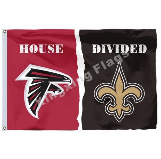 Atlanta Falcons New Orleans Saints House Divided Flag 3x5ft Polyester NFL Banner Size No.4 90*150cm