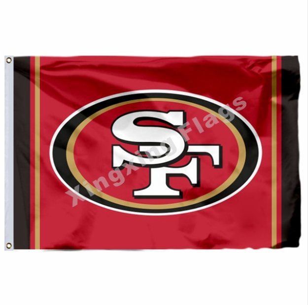 San Francisco 49ers Column Flag 3x5ft Polyester NFL Banner Flying Size No.4 90*150cm Custom Fla