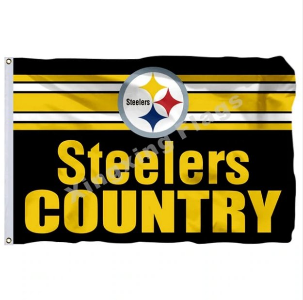 Pittsburgh Steelers Column Flag 3ft x 5ft Polyester NFL Pittsburgh Steelers Banner Flying Size