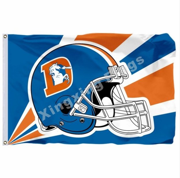 Denver Broncos Old Logo Helmet Flag 3x5ft Polyester NFL1 Team Banner Flying Size No.4 90*150cm