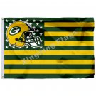 Green Bay Packers Helmet Green Bay Skyline Flag 3x5ft Polyester NFL Team Banner Flying Size No.4