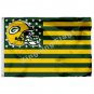 Green Bay Packers Helmet Green Bay Skyline Flag 3x5ft Polyester NFL Team Banner Flying Size No.4