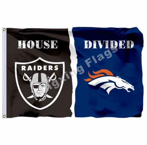 Oakland Raiders Denver Broncos Flag 3ft x 5ft Polyester NFL Banner Size No.4 90*150cm Custom flag