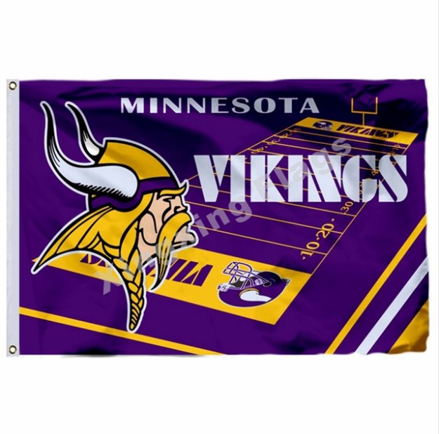 Minnesota Vikings Volumn Flag 3x5ft Polyester NFL Banner Flying Size No ...