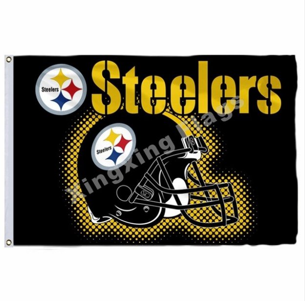 Pittsburgh Steelers New Wordmark Flag 3x5ft Polyester NFL1 Banner ...