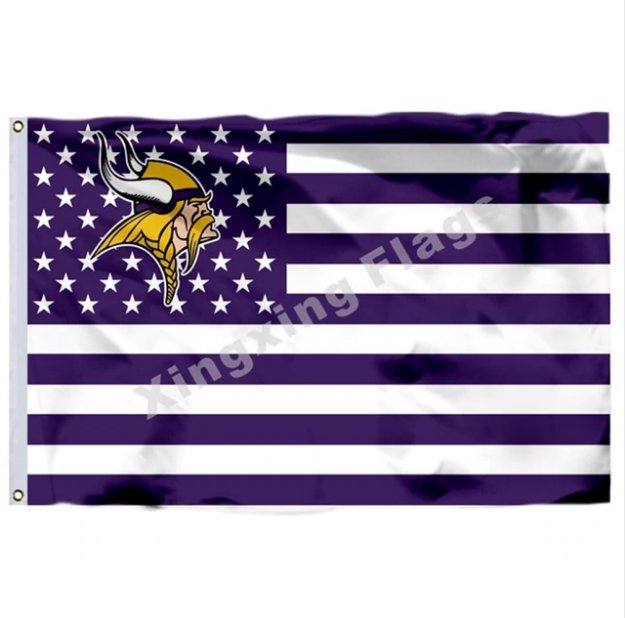 Minnesota Vikings Nation Flag 3ft X 5ft Polyester NFL Banner Flying Size No.4 90*150cm Custom Flag