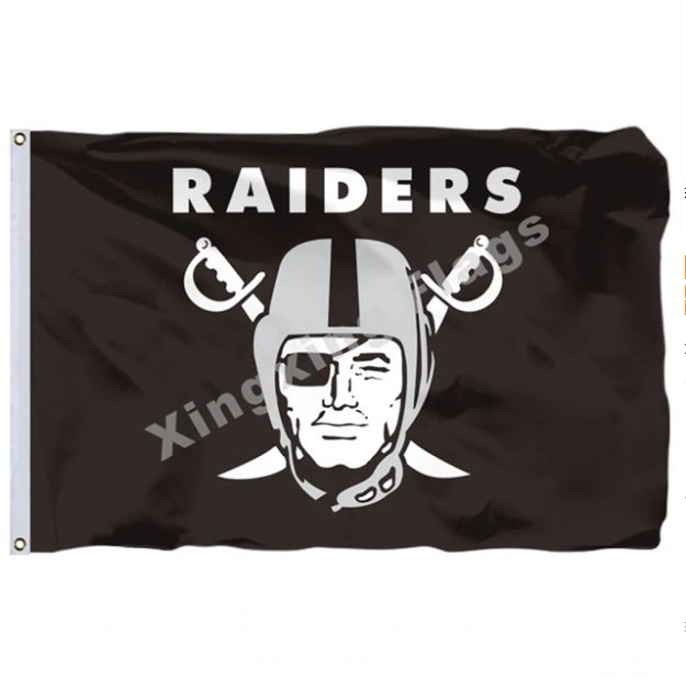 Car Flag Oakland Raiders car flag double sided 100D Polyester NFL