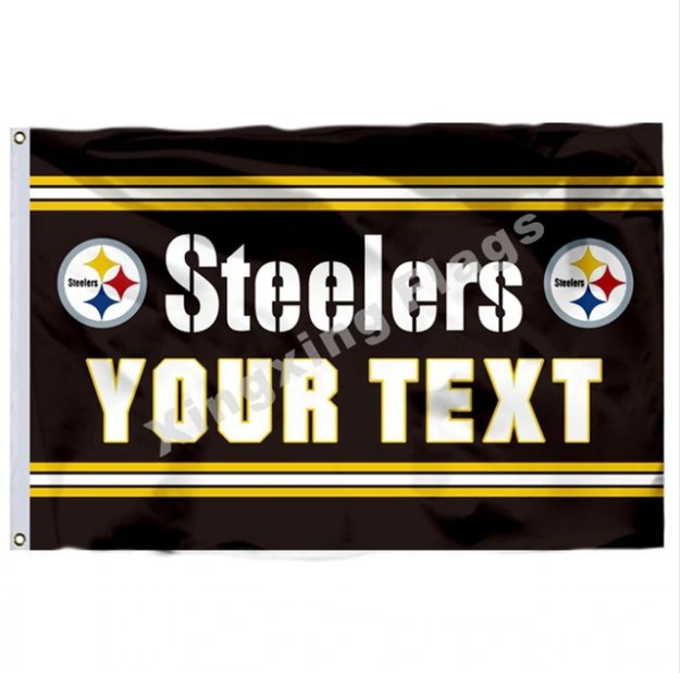 Pittsburgh Steelers Custom Your Text Flag 3x5ft Polyester NFL1 Team Banner Flying Size No.4 90*150cm