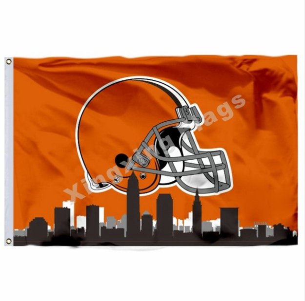 Cleveland Browns With Cleveland City Skyline Flag 3x5ft Polyester NFL ...