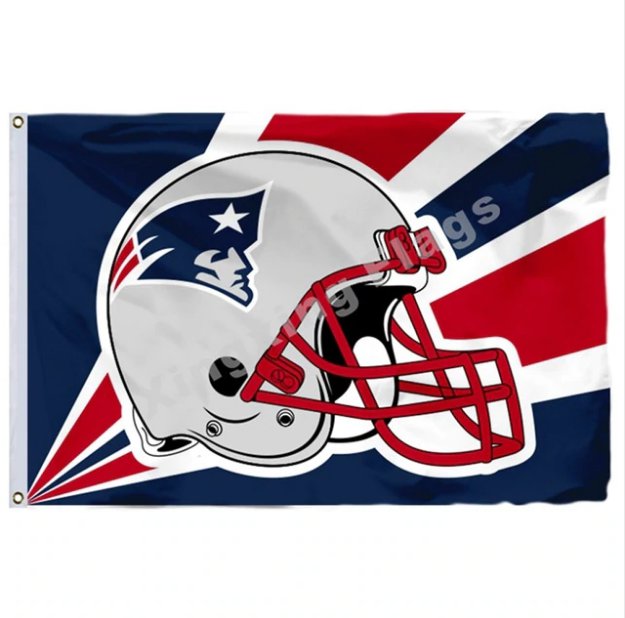 New England Patriots Helmet Lighting Flag 3ft X 5ft Polyester NFL Banner Size No.4 144*96cm Custom
