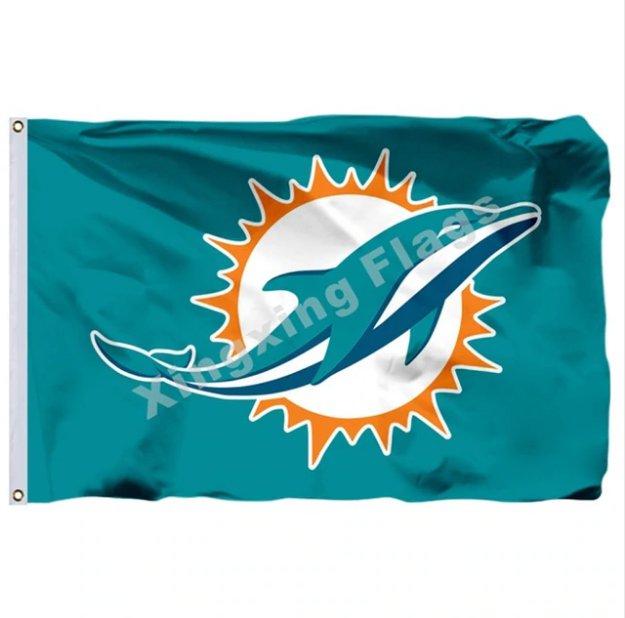 Miami Dolphins Logo Flag 3ft X 5ft Polyester NFL Banner Flying Size No.4 90*150cm Custom Flag