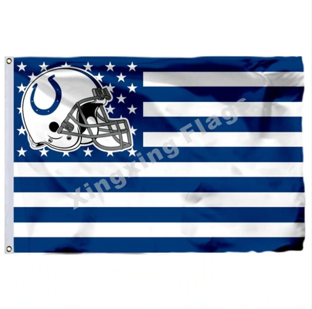 Indianapolis Colts helmet Nation flag 3FTx5FT Banner 100D Polyester NFL Flag s