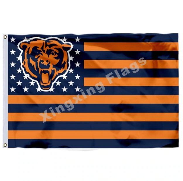 Chicago Bears with modified US Flag 3x5ft Polyester NFL Banner Flying Size No.4 90*150cm