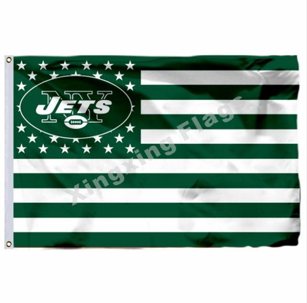 New York Jets With Modified US Flag 3x5ft Polyester NFL Banner Flying Size No.4 90*150cm Custom Flag