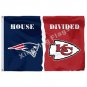New England Patriots Kansas City Chiefs House Divided Flag 3x5ft Polyester NFL1 Banner Size No.4