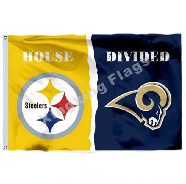 Pittsburgh Steelers St. Louis Rams House Divided Flag 3x5ft Polyester NCAA Banner Flying Size No.4
