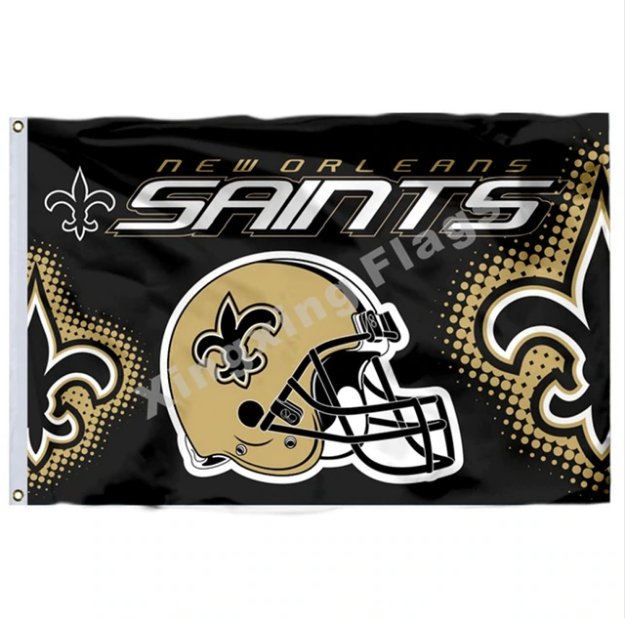 New Orleans Saints New Wordmark Flag 3x5ft Polyester NFL1 Banner Flying Size No.4 90*150cm Custom