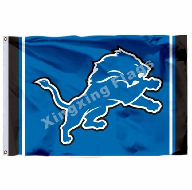 Detroit Lions Flag 3x5ft Polyester NFL Detroit Lions Banner Flying Size No.4 90*150cm Custom flag