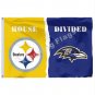 Pittsburgh Steelers Baltimore Ravens House Divided Flag 3x5ft Polyester NCAA Banner Flying Size No.4