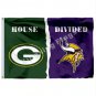 Green Bay Packers Minnesota Vikings House Divided Flag 3x5ft Polyester NFL1 Banner Size No.4