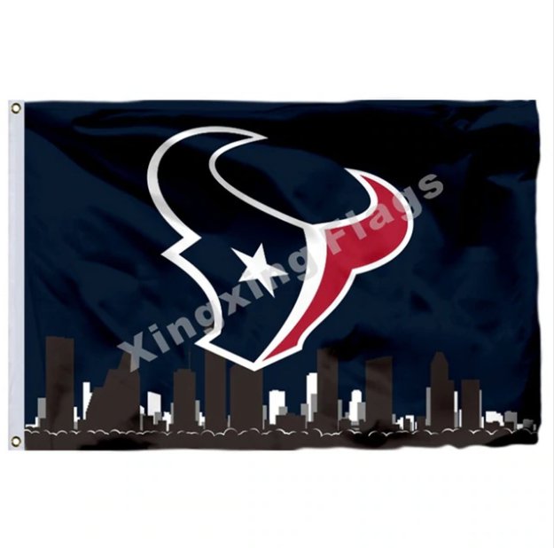 Houston Texans With Houston City Skyline Flag 3x5ft Polyester NFL1 Banner Flying Size No.4