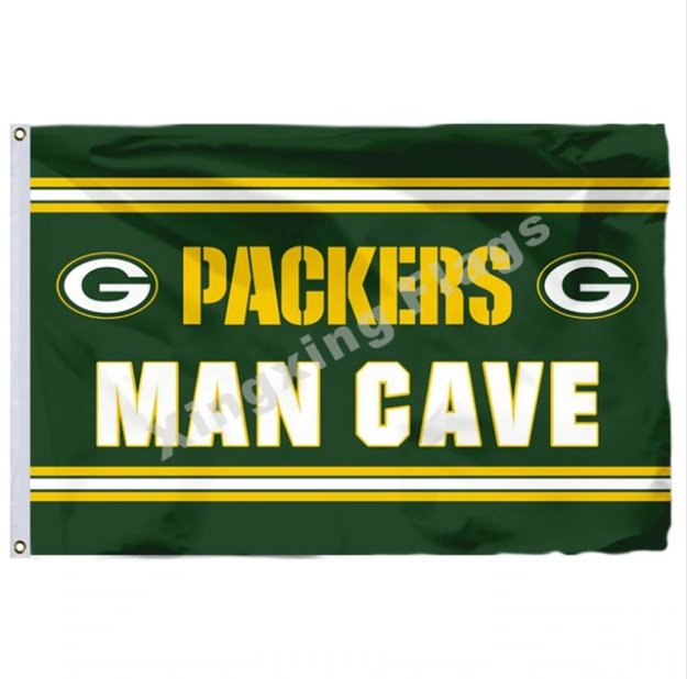 Green Bay Packers Man Cave Flag 3x5ft Polyester NFL1 Banner Flying Size No.4 90*150cm Custom F