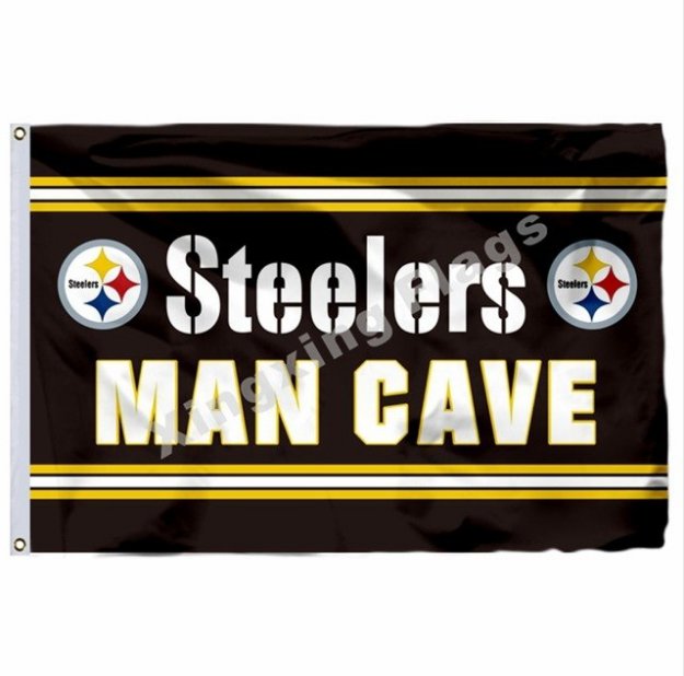 Pittsburgh Steelers Man Cave Flag 3x5ft Polyester NFL1 Banner Flying Size No.4 90*150cm Custom Flag