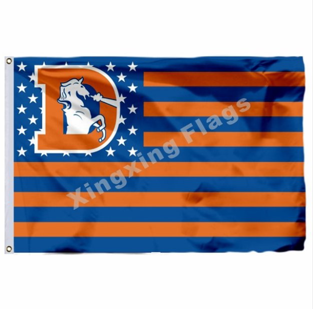 Denver Broncos Old Logo Nation Flag 3x5ft Polyester NFL1 Team Banner Flying Size No.4