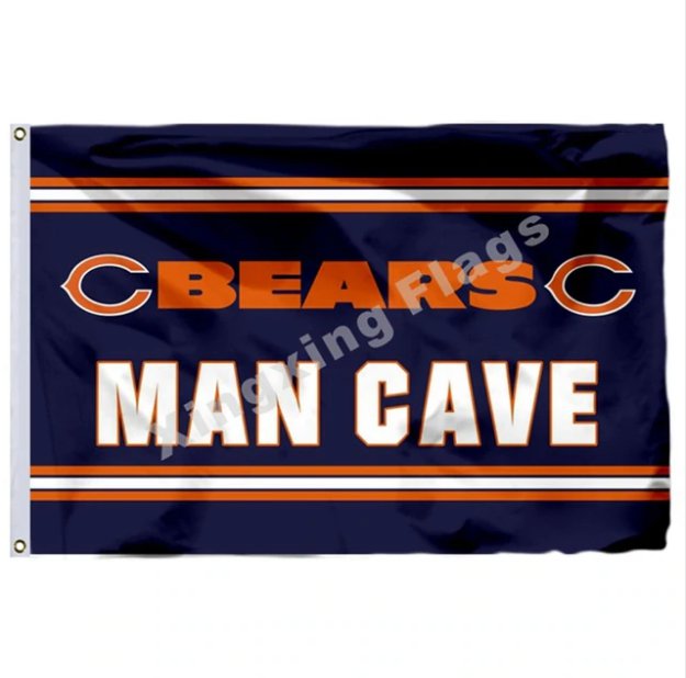 Chicago Bears Man Cave Flag 3ft X 5ft Polyester NFL1 Banner Flying Size No.4 90*150cm Custom Flag