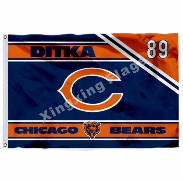 Chicago Bears Flag 3x5ft Polyester NFL1 Bears Mike Ditka 89 Retirement Celebration Banner Flying