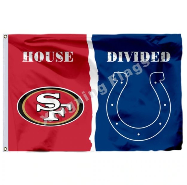 San Francisco 49ers vs Dallas Cowboys House Divided Football Flag 3x5 ft  NFL