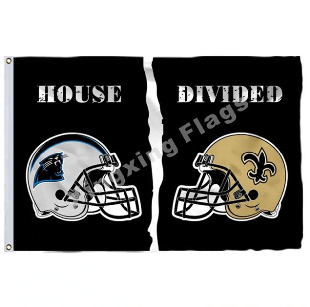 Carolina Panthers New Orleans Saints Helmets House Divided Flag 3x5ft Polyester NFL1 Banner