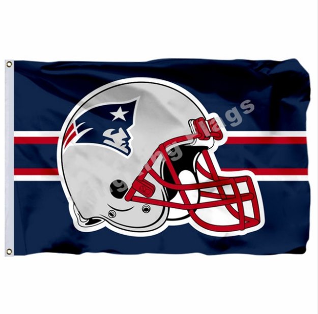 New England Patriots Helmet Horizontal Strip Flag 3x5ft Polyester NFL1 Team Banner Flying Size No.4