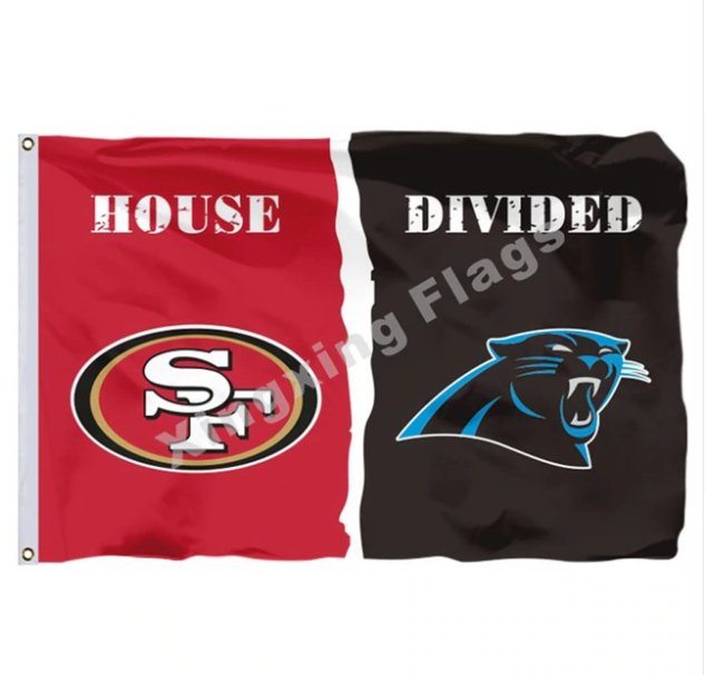 San Francisco 49ers Carolina Panthers House Divided Flag 3x5ft Polyester NFL1 Banner Flying