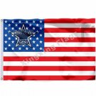 Dallas Cowboys Hollow Out Shape with US Flag 3x5ft Polyester NFL Team Banner Flying Size No.4 Dallas Cowboys Hollow Out Shape with US Flag 3x5ft Polyester NFL Team Banner Flying Size No.4