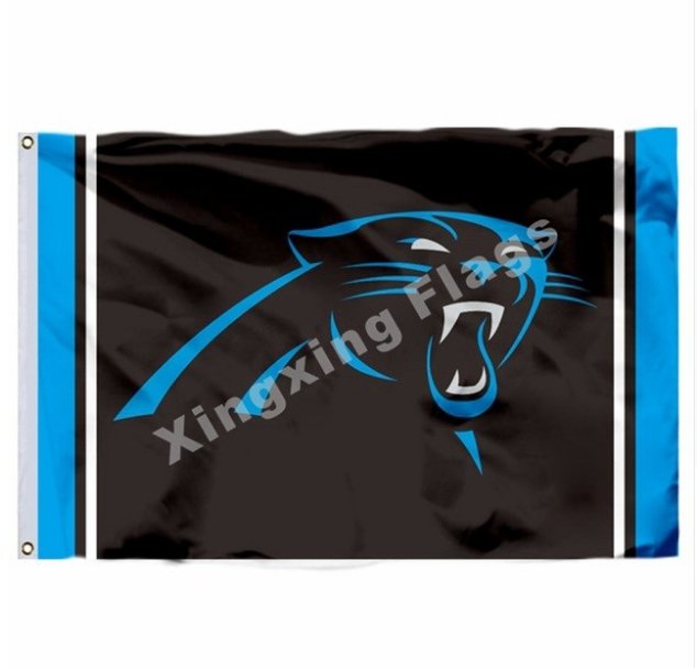 Carolina Panthers Column Flag 3x5ft Polyester NFL Banner Flying Size No.4 90*150cm Custom Flag
