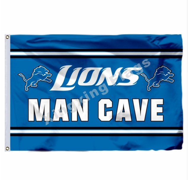 Detroit Lions Man Cave Flag 3x5ft Polyester NFL1 Banner Flying Size No.4 90*150cm Custom Flag