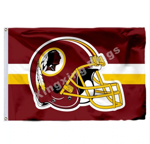 Washington Redskins Helmet Horizontal Strip Flag 3x5ft Polyester NFL Team Banner Flying Size No.4