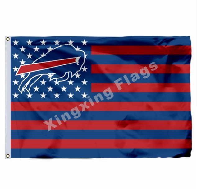 Buffalo Bills With Modified US Flag 3x5ft Polyester NFL Banner Flying Size No.4 90*150cm Custom Flag