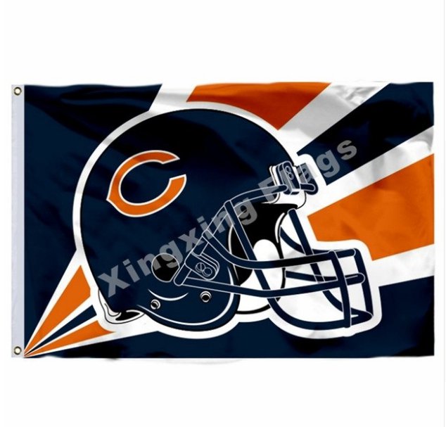 Chicago Bears Helmet Lighting Flag 3x5ft Polyester NFL1 Banner Size No.4 144*96cm Custom Flag