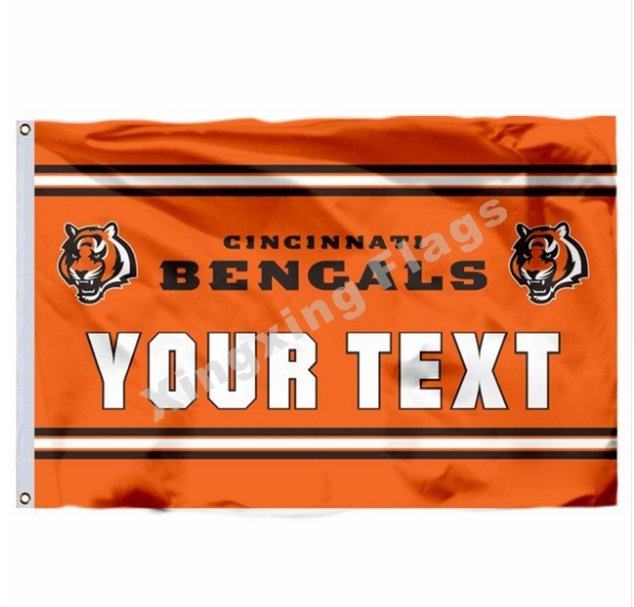 Cincinnati Bengals Custom Your Text Flag 3x5ft Polyester NFL1 Team Banner Flying Size No.4 90*150cm