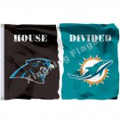 Carolina Panthers Miami Dolphins House Divided Flag 3x5ft Polyester NFL Banner Flying Size No.4 Carolina Panthers Miami Dolphins House Divided Flag 3x5ft Polyester NFL Banner Flying Size No.4